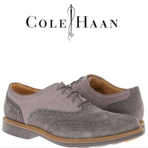 Cole Haan Men's Great Jones Wingtip Casual Dress Oxford Shoes, Dark Gull Grey 11